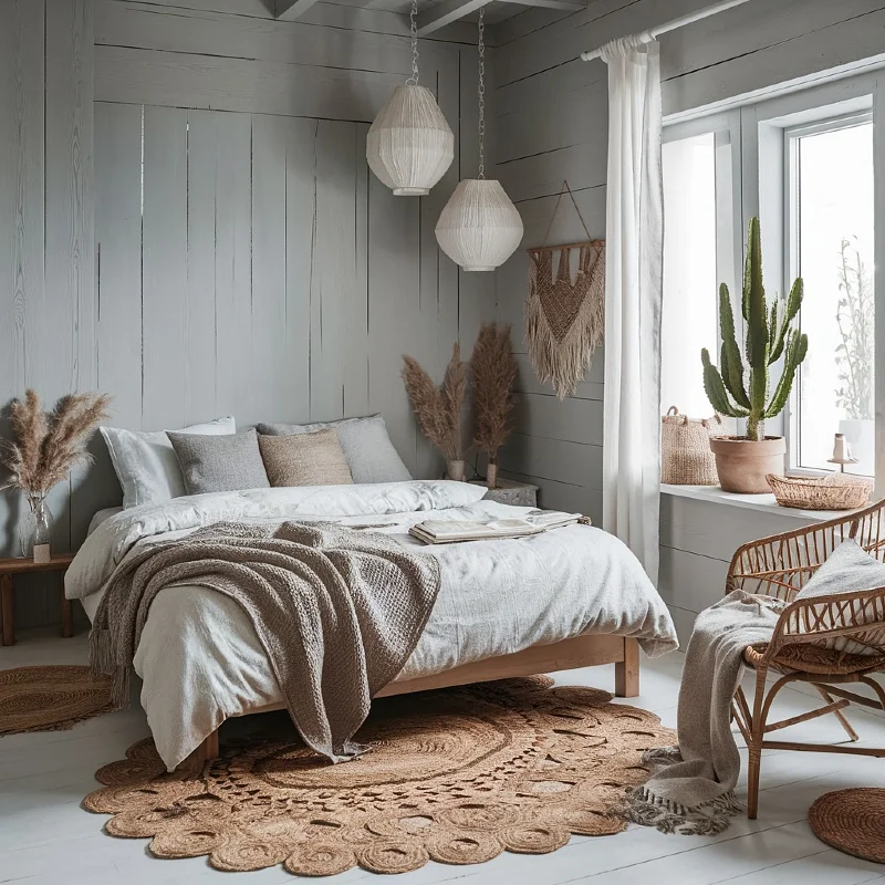 Weathered Wood and Circular Jute Rugs