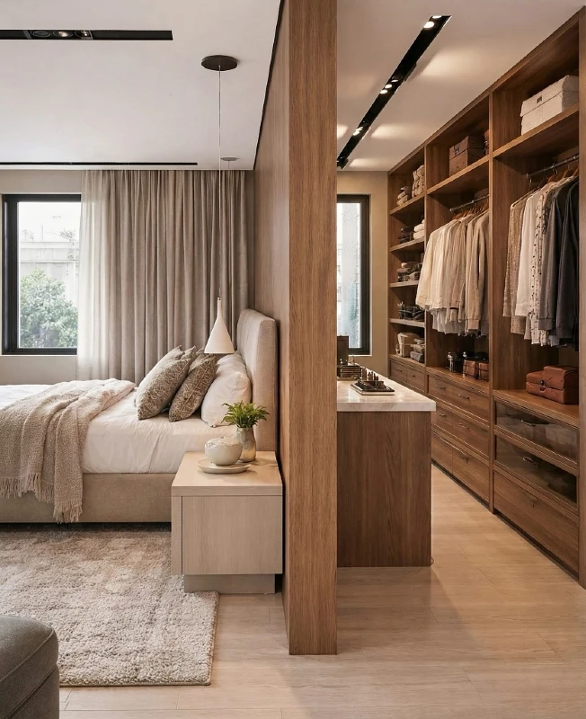 Recessed Daybed with Built-In Shelving