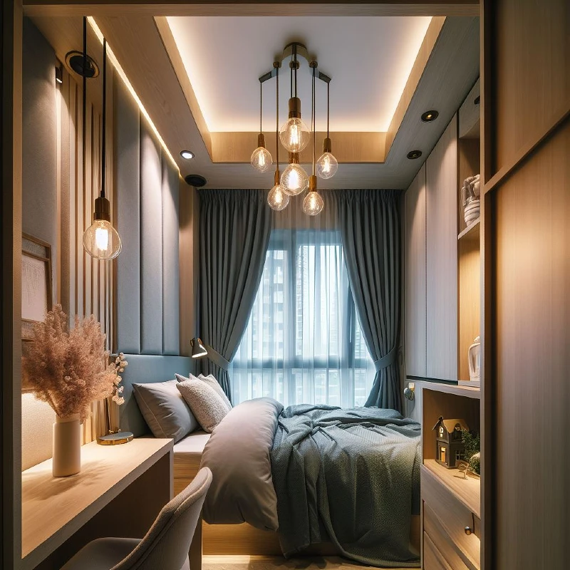 Long Tunnel Layout with Tray Ceiling Lighting
