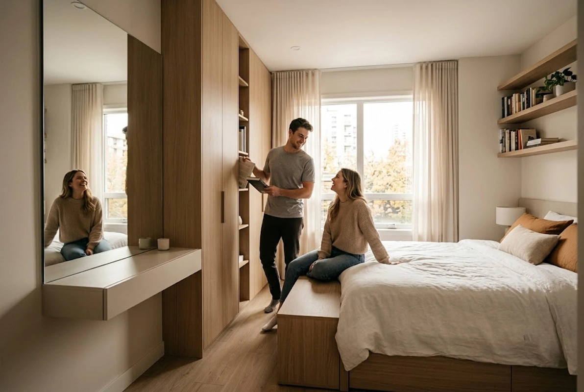 15 Small Bedroom Ideas for Couples Who Are Tired of Bumping Into Each Other