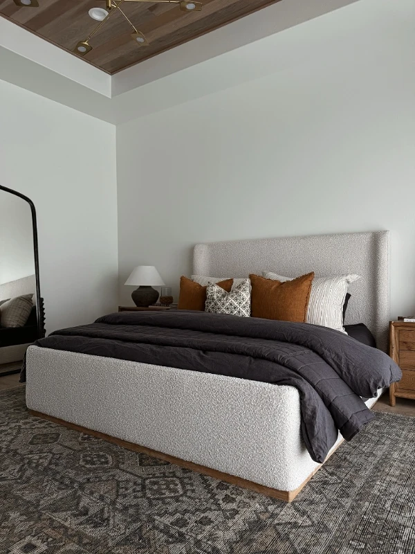 Textured Bouclé Bed Frame