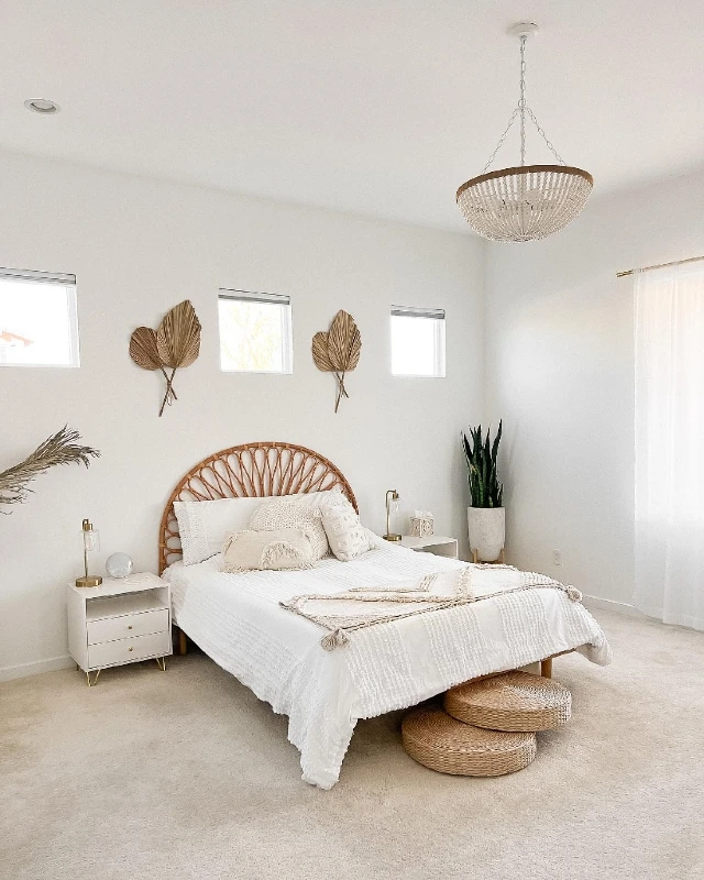 Sunburst Headboards and Dried Botanical Accents
