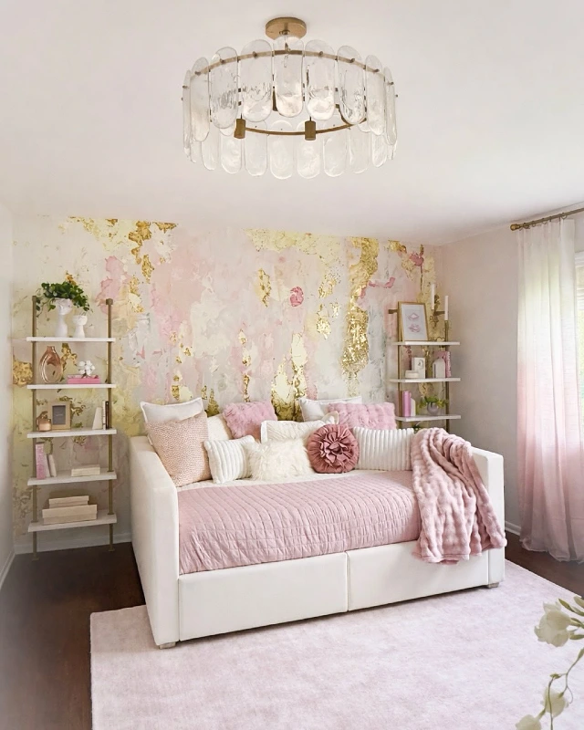 Elegant Daybed with Metallic Accents