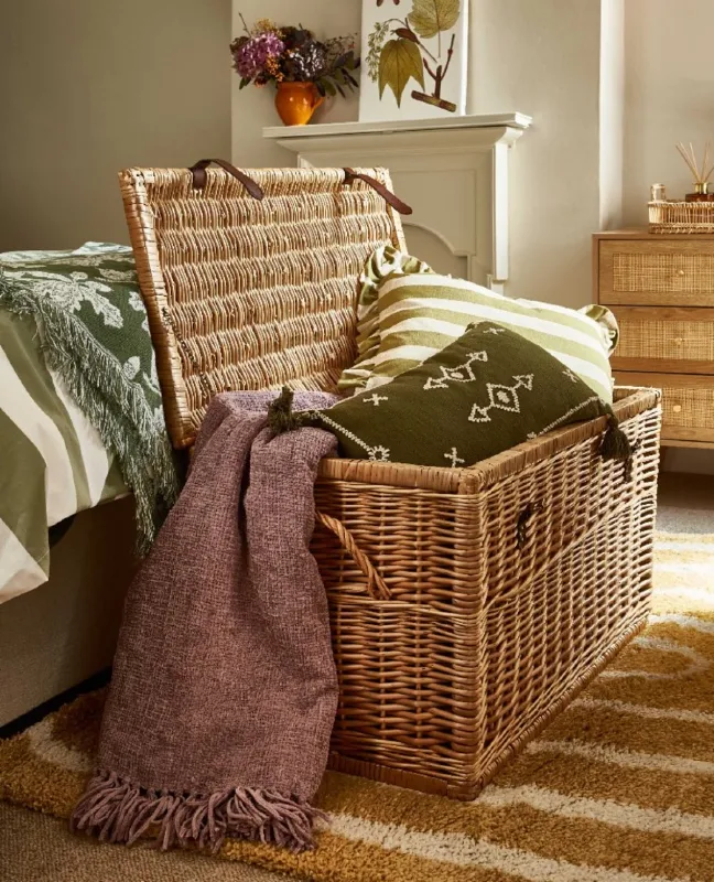 Woven Rattan Storage Trunk
