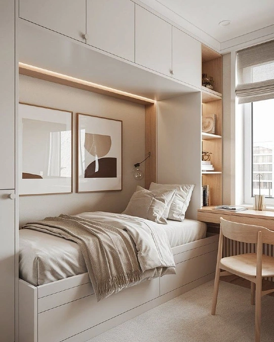 Integrated Bed and Desk Unit