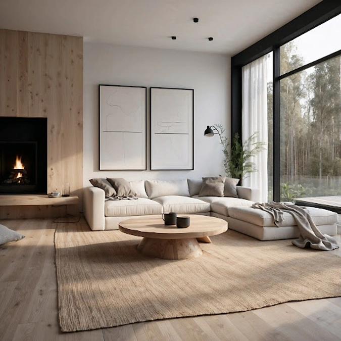 Floor to Ceiling Windows with Forest Views