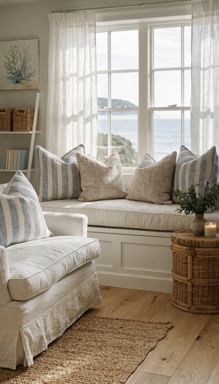 Coastal Fresh Cottage With Built-In Window Seat