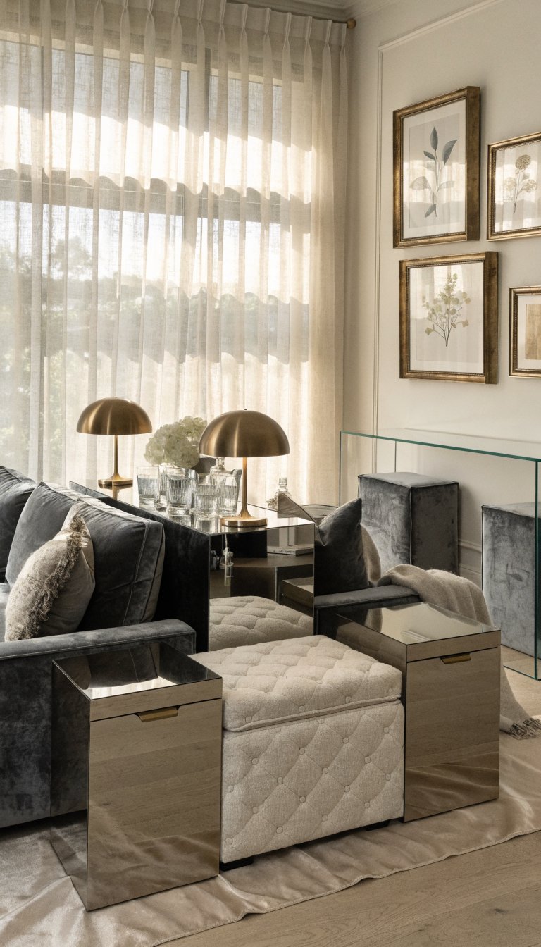  Soft Glam With Mirrored Storage and Luxe Textures