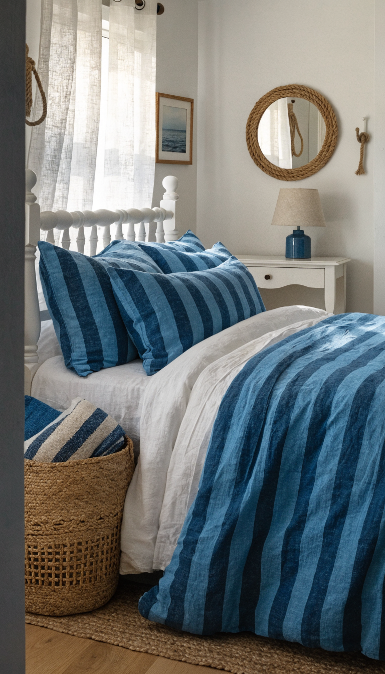 Coastal Crisp With Blue Stripes