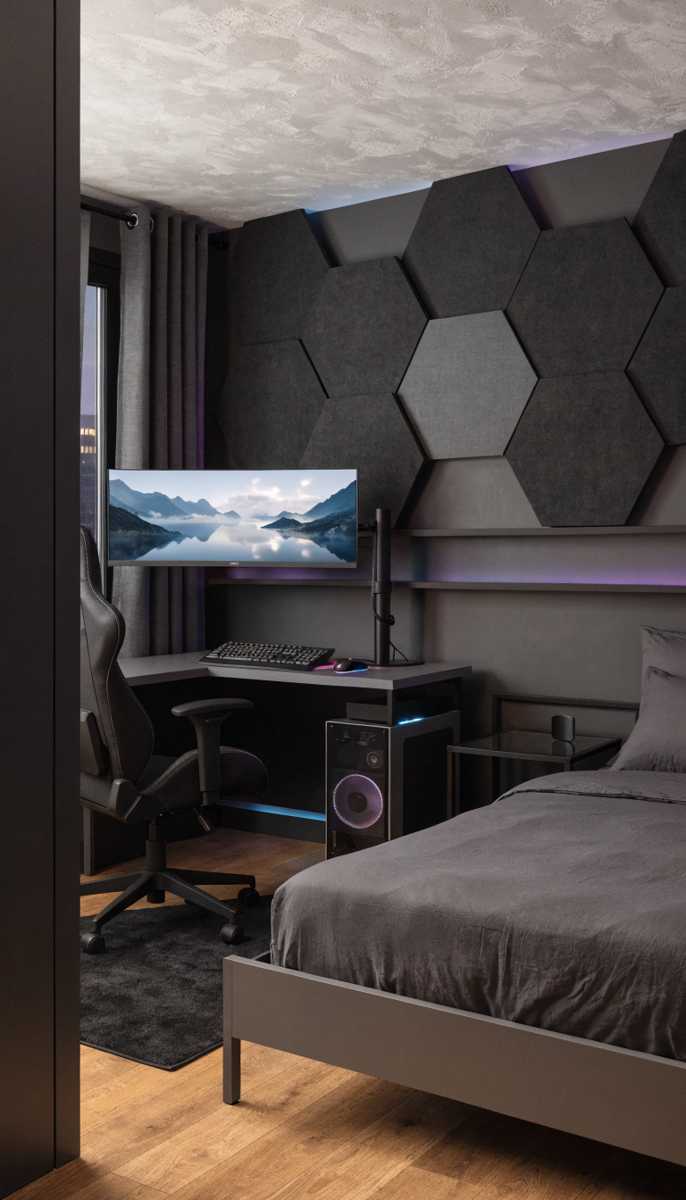 3. Neon Pop Gamer Cave That Still Looks Chic