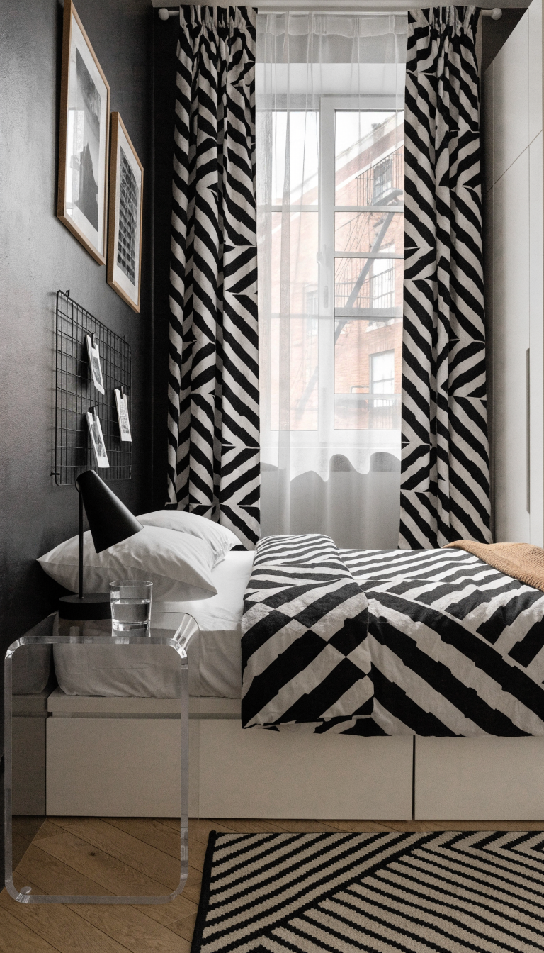 11. High-Contrast Black and White With Graphic Patterns