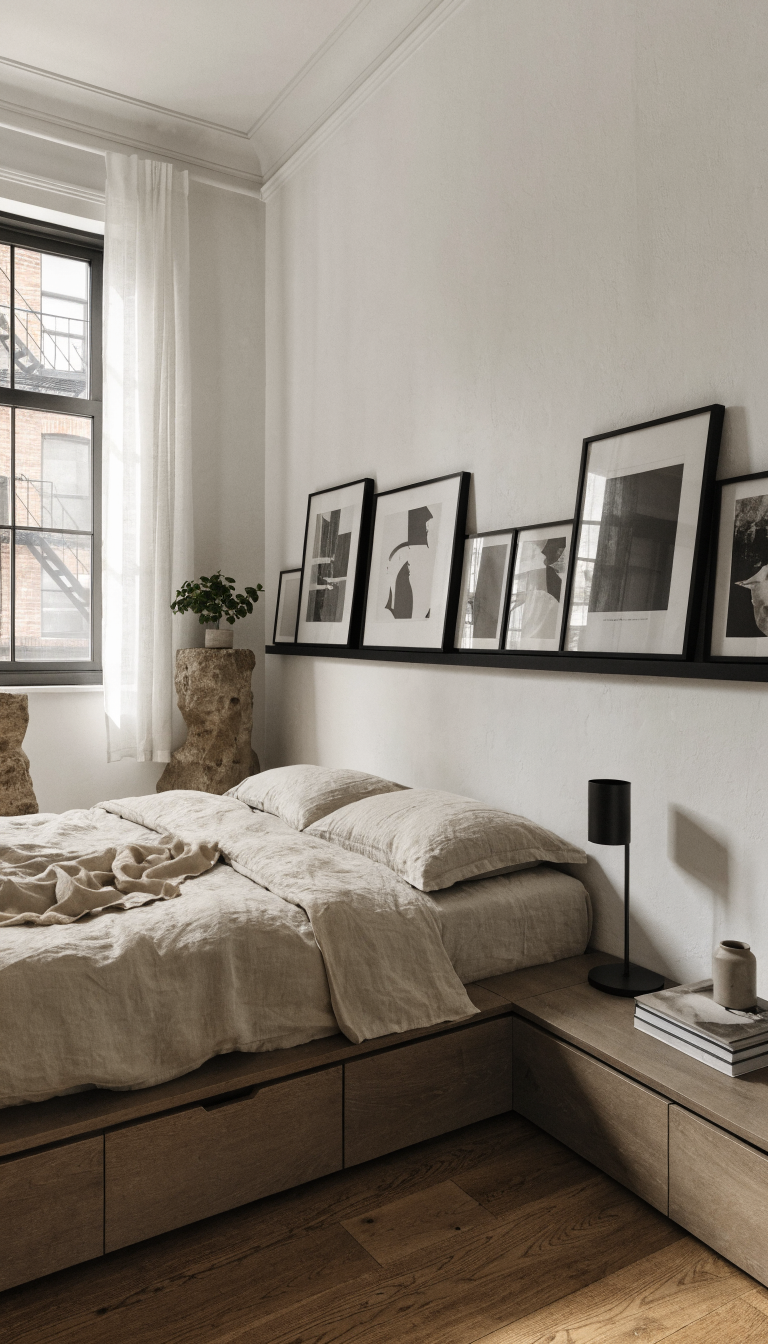 9. Urban Gallery Room With Plinth Storage and Art Rail