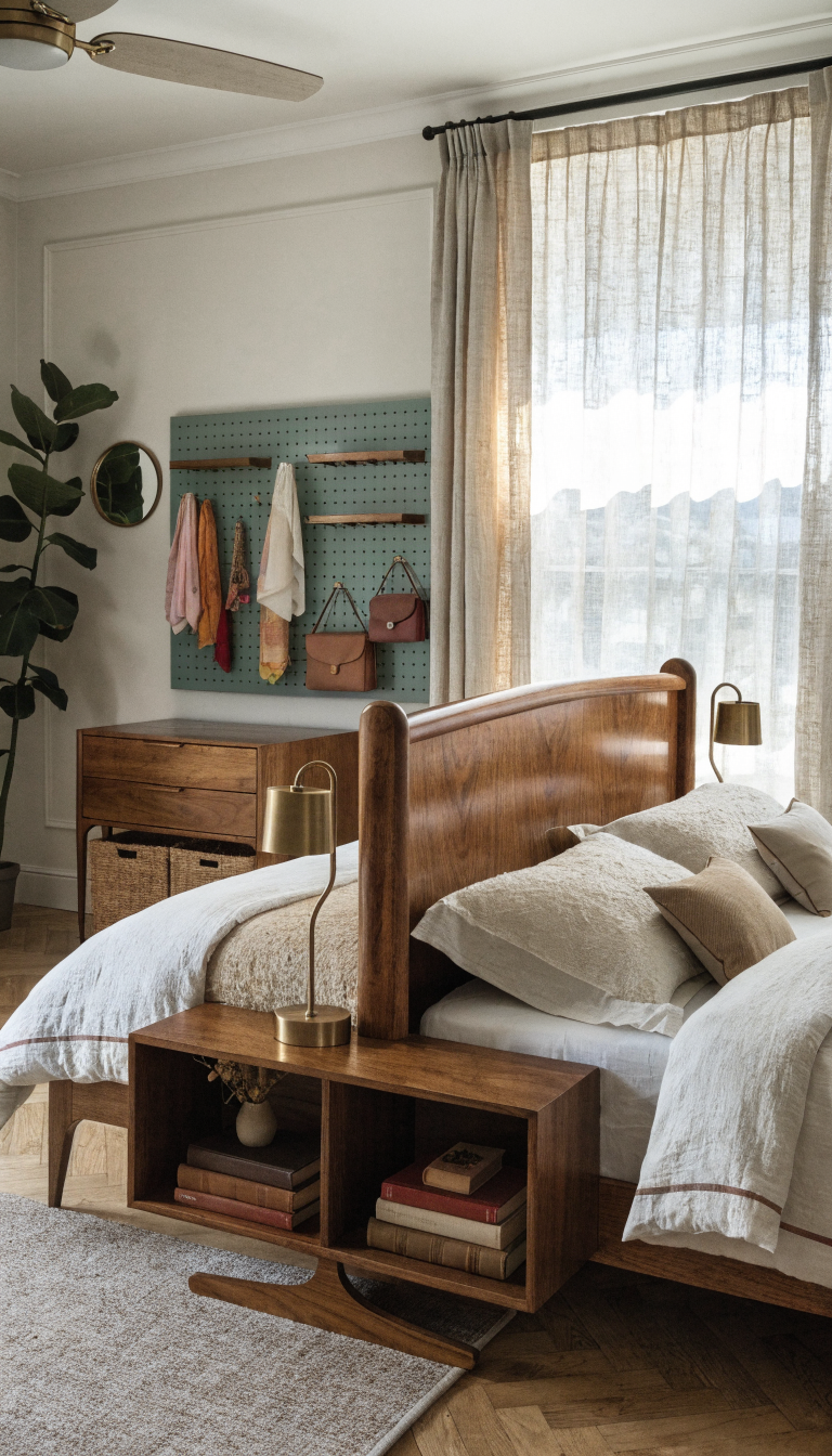 11. Mid-Century Slimline With Raised Dresser and Pegboard