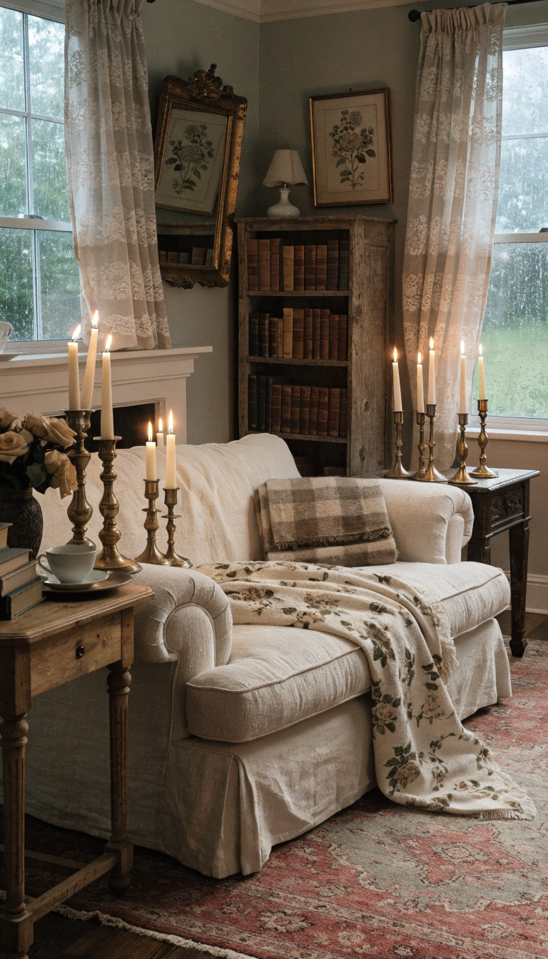 3. Candlelit Cottage With Vintage Finds